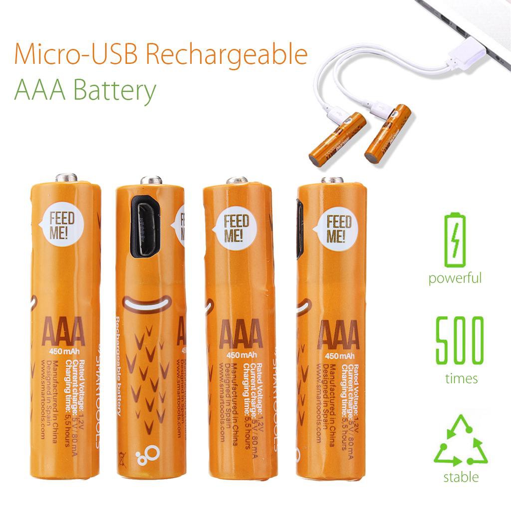 SMARTOOOLS BATTERY MICRO USB RECHARGEABLE AAA FAST CHARGING