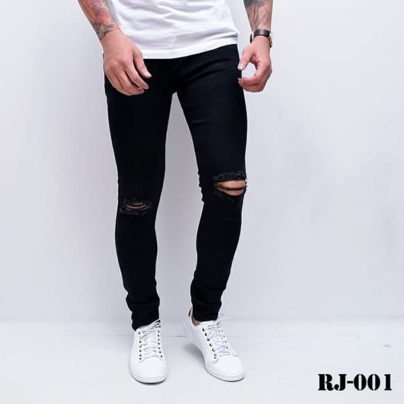 JEANS SKINNY RIPPED SOBEK/KOYAK KARET MELAR