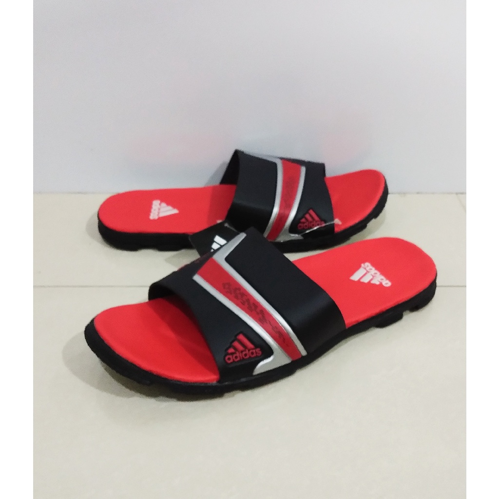 SANDAL PRIA DISTRO TERBARU NITRO HITAM MERAH.SANDAL SLIDE.SANDAL SELOP PRIA DEWASA