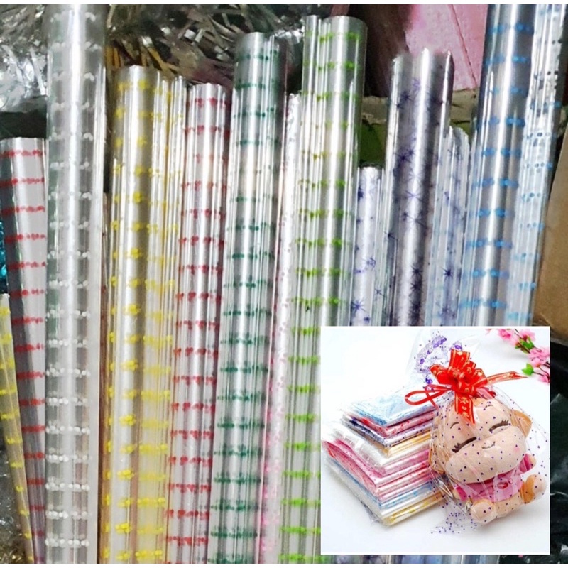 ( 5 Lembar ) PLASTIK PARCEL / LEMBARAN OPP MOTIF / BINGKISAN / PLASTIC SOUVENIR / HANTARAN NIKAH TUNANGAN PARCEL / HAMPERS / 75x80 75x90 90X100 - KERTAS BUNGA FLOWER WRAPPING PLASTIC