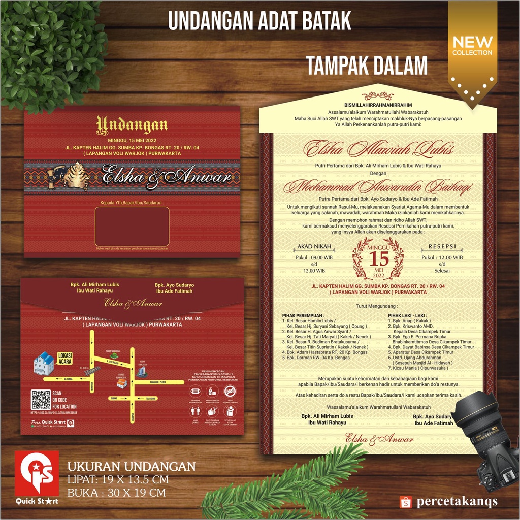Undangan Pernikahan Adat Batak Motif Mandailing