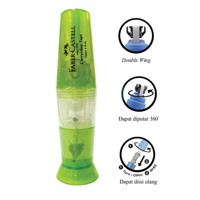 

Faber-Castell Correction Tape QAR 506 Green Barrel DISKON