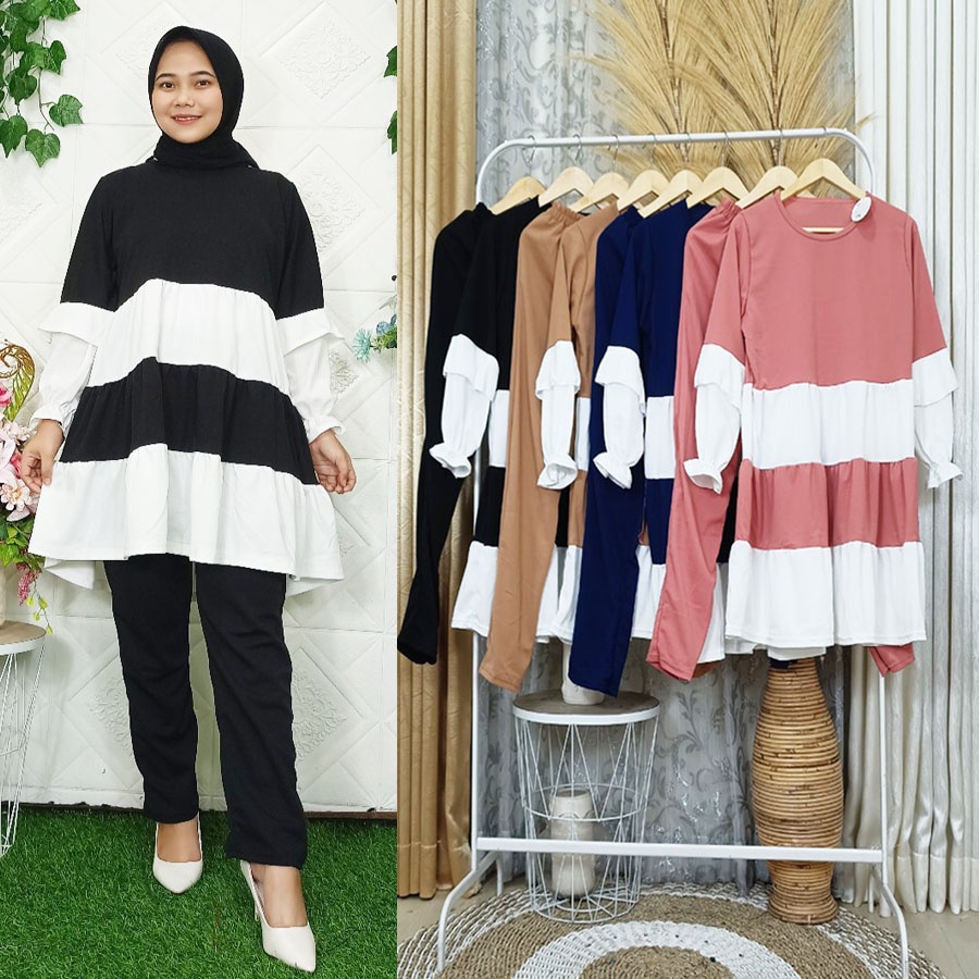 DANETA SET TUNIK DAN CELANA SETELAN WANITA GL FASHION