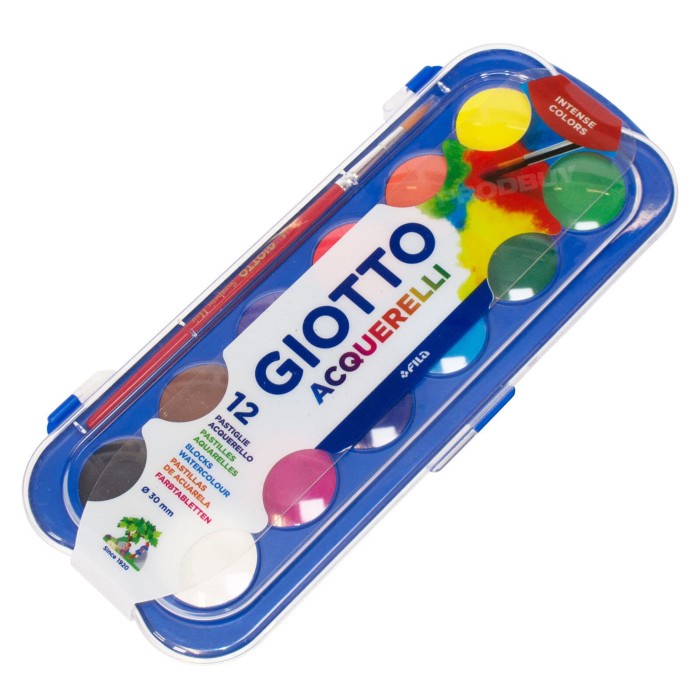 

air-cat- giotto acquerelli mini 12 warna ( water color cake / cat air ) - 23 mm -cat-air.