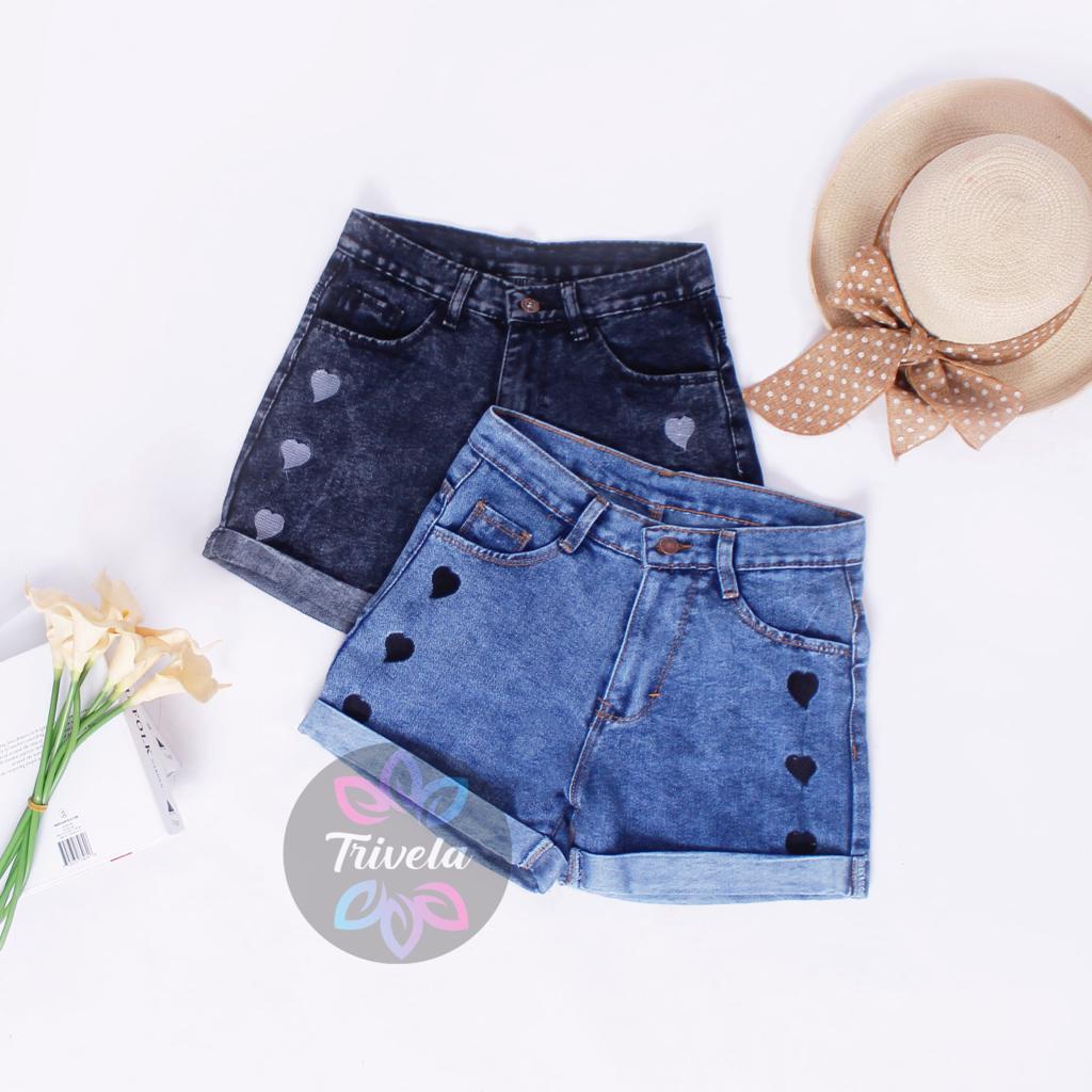 Celana Pendek Love Lipat / Summer Love / Hotpants Love / Highwaist Hotpants Jumbo
