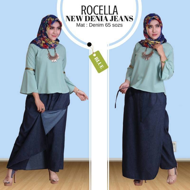 Rocella Rok Celana Denia Jeans, Rok Celana Jeans, Rok Celana Denim