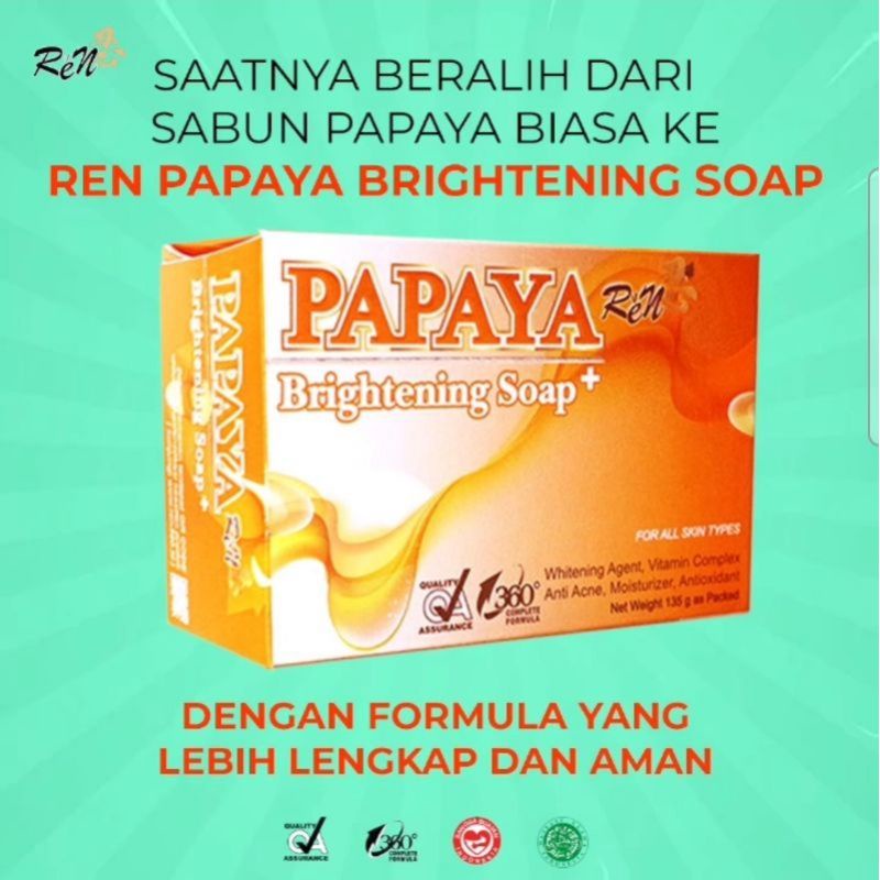 Rdl ren sabun papaya batang 135gr pt amosys