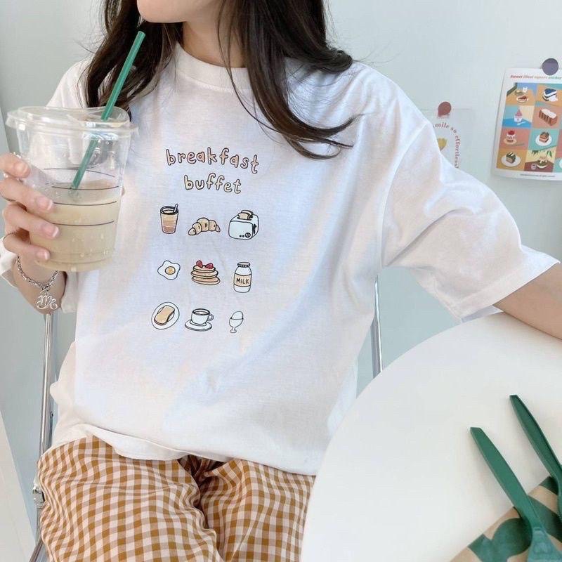 Kaos Oversize Breakfast (LD106, P63)