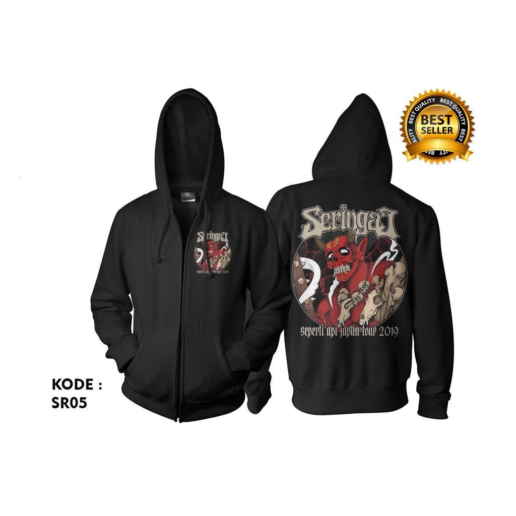 Jaket seringai wolf / jacket zipper hoodie band sr05