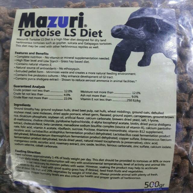 Jual Mazuri Tortoise LS Diet 150gr | Mazuri Makanan Kura Darat | Pakan ...