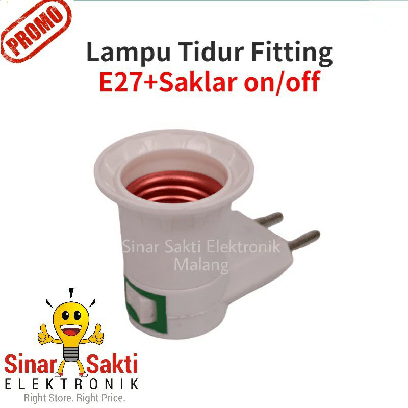 Fitting Colok + Saklar Colokan Rumah Lampu Tidur On Off Fiting E27 Murah Berkualitas SNI Malang