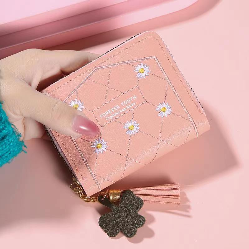 ♥TMALL88♥ Dompet Koin Wanita Mini / Variasi Bunga Daisy / Dompet Koin Simple