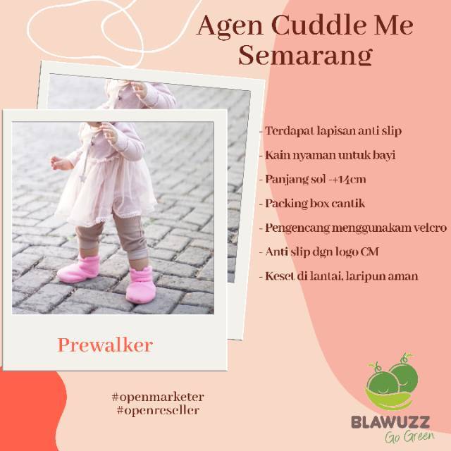 Prewalker Cuddleme Sepatu Berjalan Bayi Nyaman Aman Ergonomis SNI