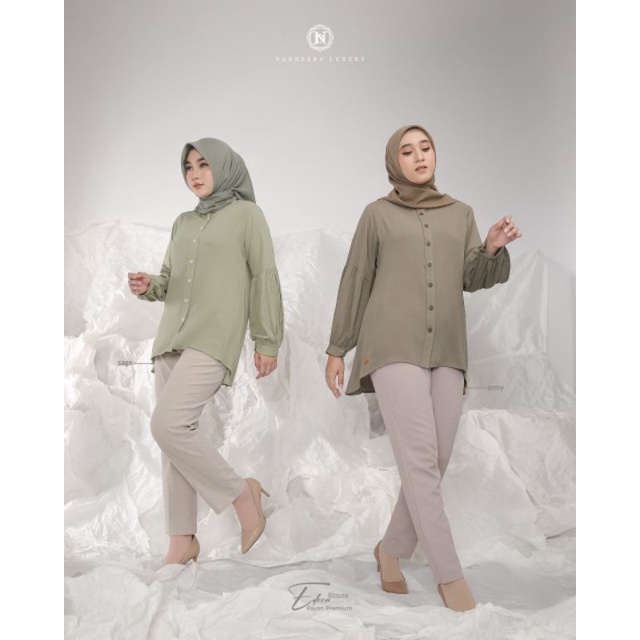 TERBARU | COD ✔️ EDEEN BLOUSE BY NADHEERA LUXURY | KEMEJA ATASAN WANITA TERBARU VARIASI LENGAN BALON