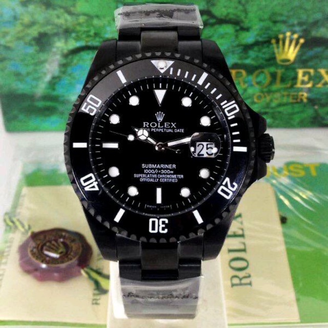 Jam Pria Rolex Submariner Full Black Automatic Steel Clone Japan