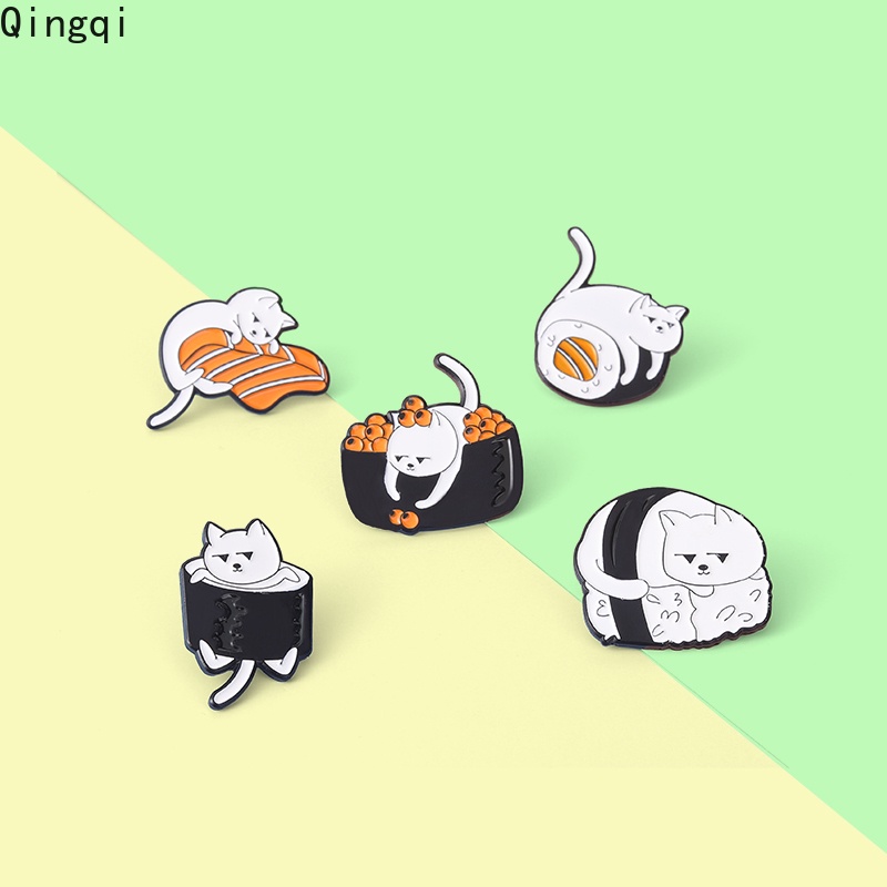 Bros Pin Enamel Bentuk Sushi Kucing Lucu Untuk Aksesoris Tas Ransel Topi