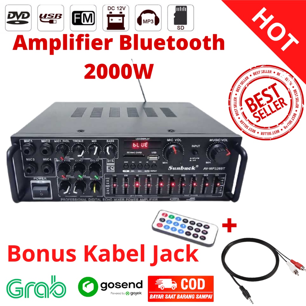 Power Amplifier Mobil 2000W - Amplifier Bluetooth - amplifier mini - amplifier subwoofer - power amplifier rakitan
