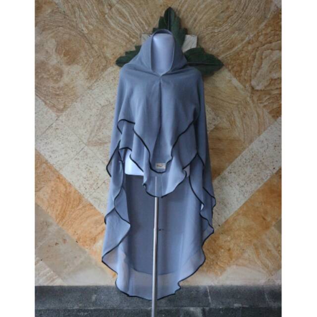 Khimar 2 layer ceruty list bisban pita / khimar pet antem / request model