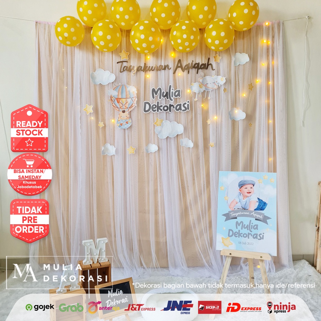 Dekorasi Backdrop Photobooth Syukuran Tasyakuran Aqiqah Ulang Tahun Khitan Anak 4 7 Bulanan Paket ABB