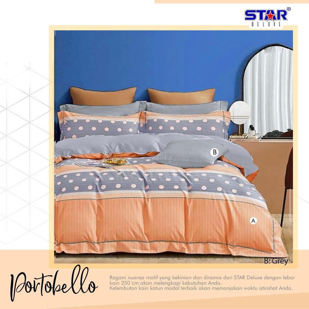 Sprei 160x200x25 | Katun Lokal Ready Portobello jamur polka pastel