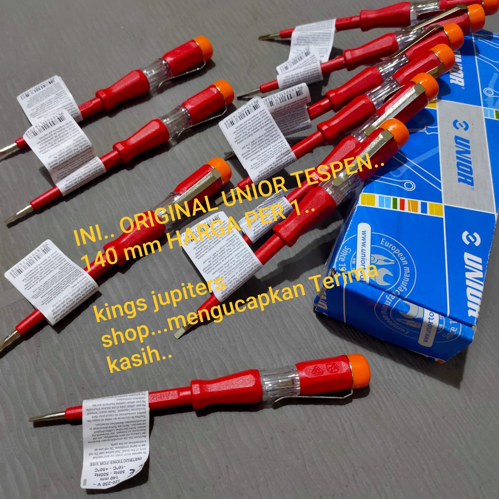UNIOR TESPEN AC 220 - 250VOLT 140MM TESPEN OBENG LISTRIK NOMOR 1 DI KELASNYA MADE IN SLOVENIA UNIOR