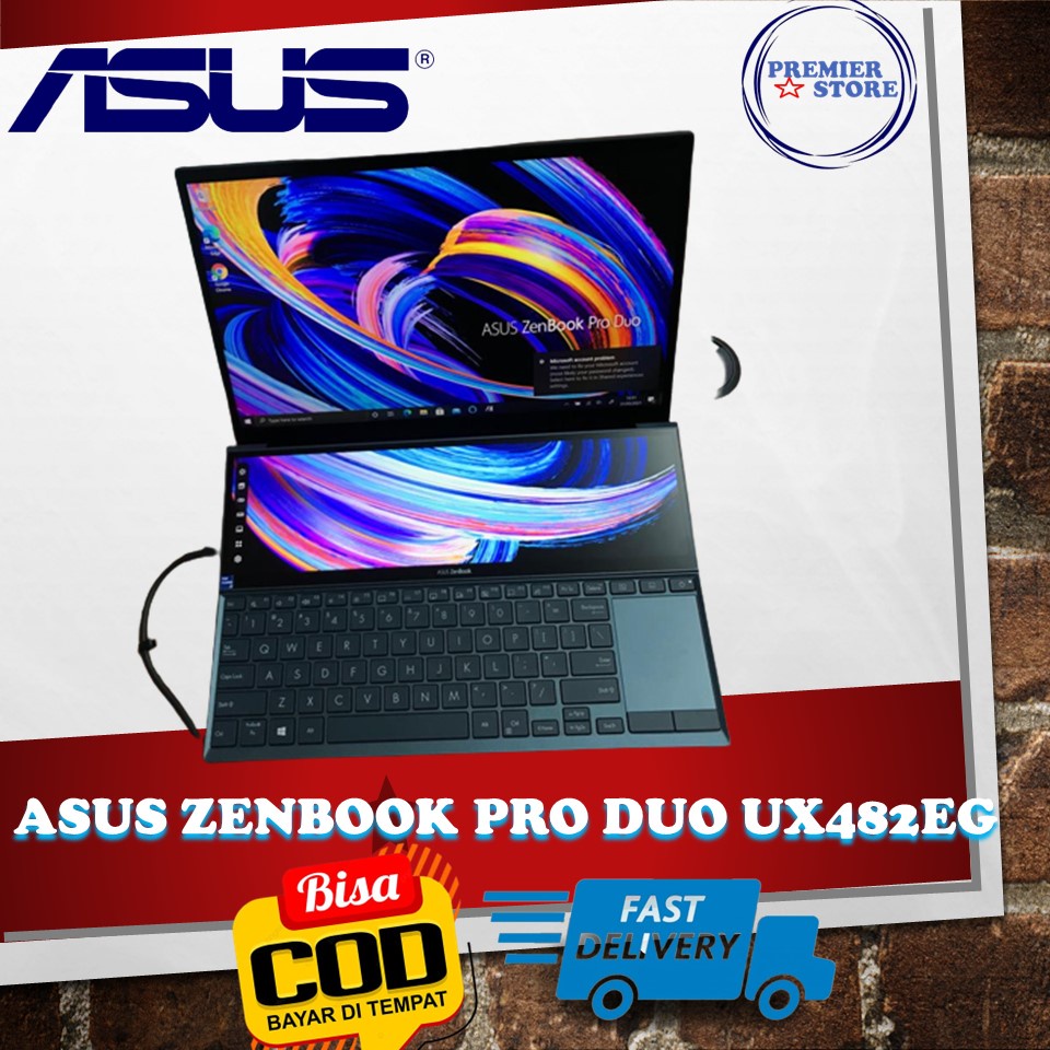 Asus Zenbook Pro DUO UX482EG i7 1165G7 16GB 512GB SSD MX450 2GB TOUCH SCREEN FHD WIN 11+OHS