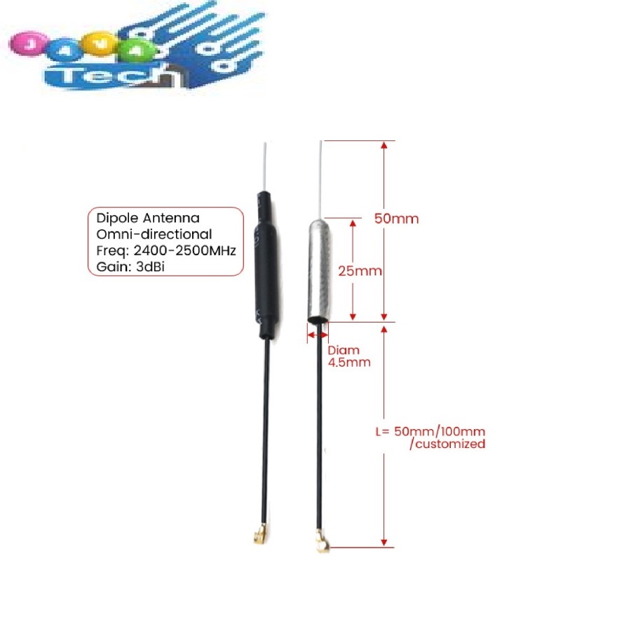 Wifi Antenna 2.4GHz 3dBi IPX IPEX Konektor Omnidirectional