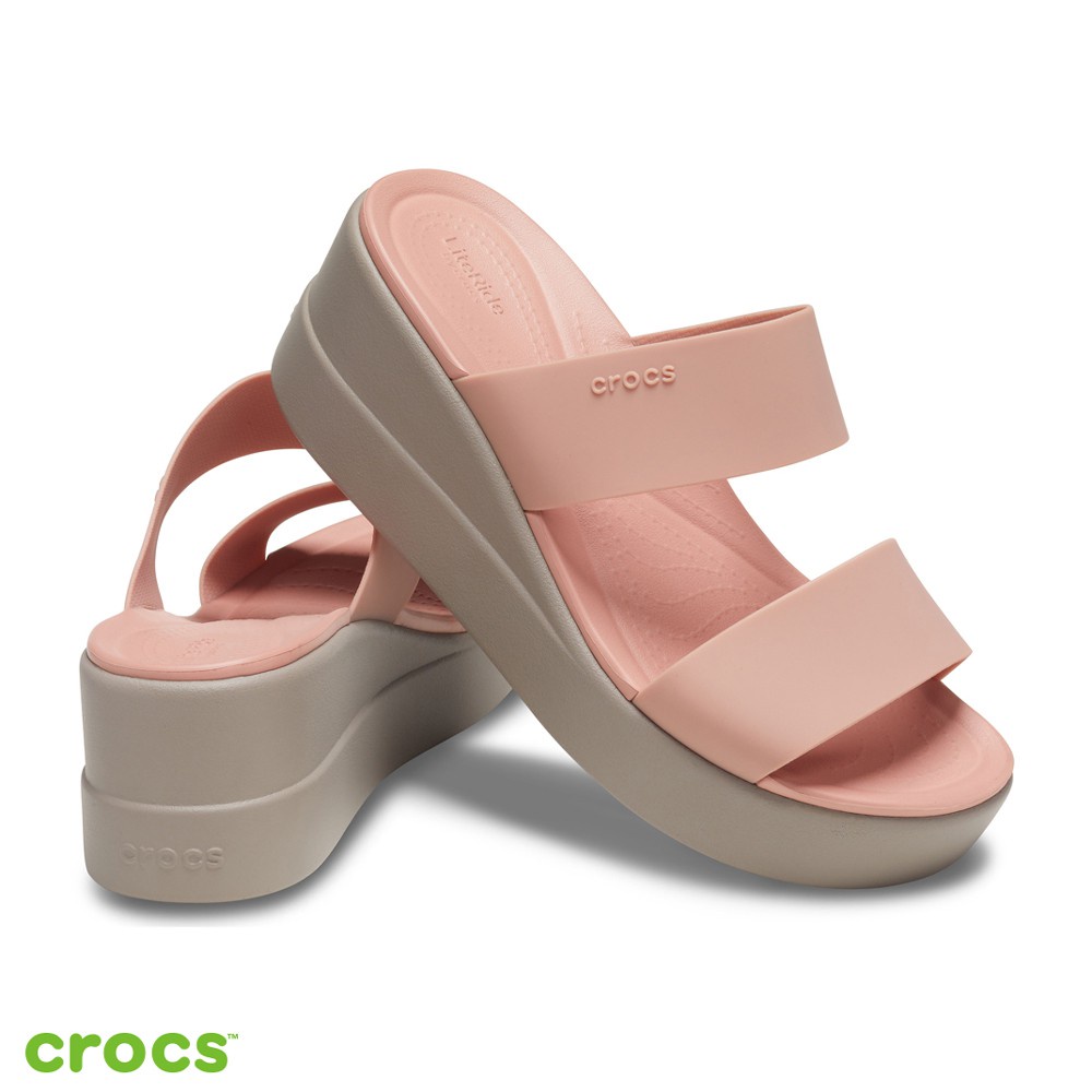 CROCS BROKLYN SLIDE / SANDAL FLIP FLOP / SANDAL WANITA / FASHION WANITA / FASHION KOREA  - PEACH