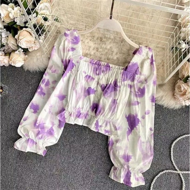 Bajufashion.id - Bowery Blouse Tie Dye top Baju Atasan Top Cewek Premium Murah