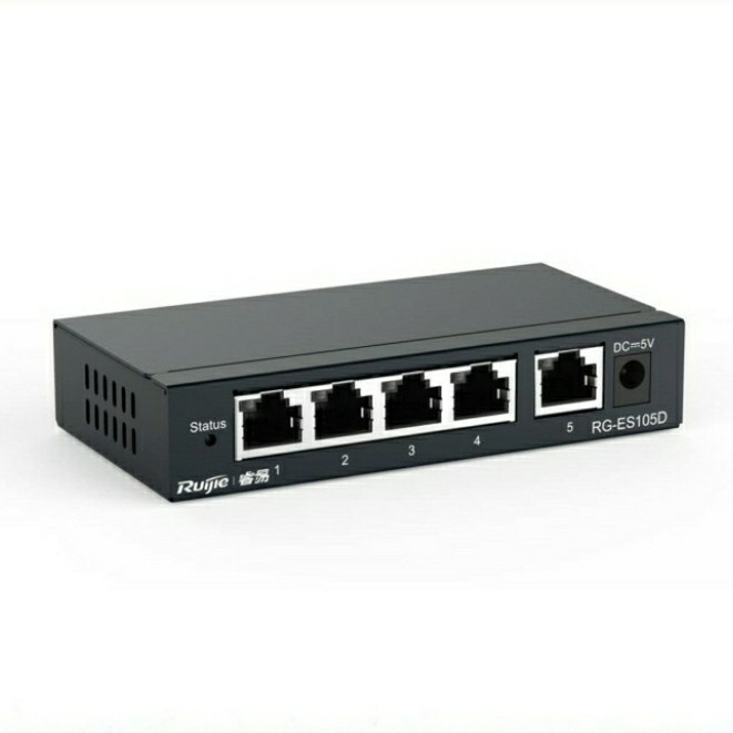 Ruijie RG-ES105D 5-Port 10/100 Mbps Unmanaged Switch with Steel Case