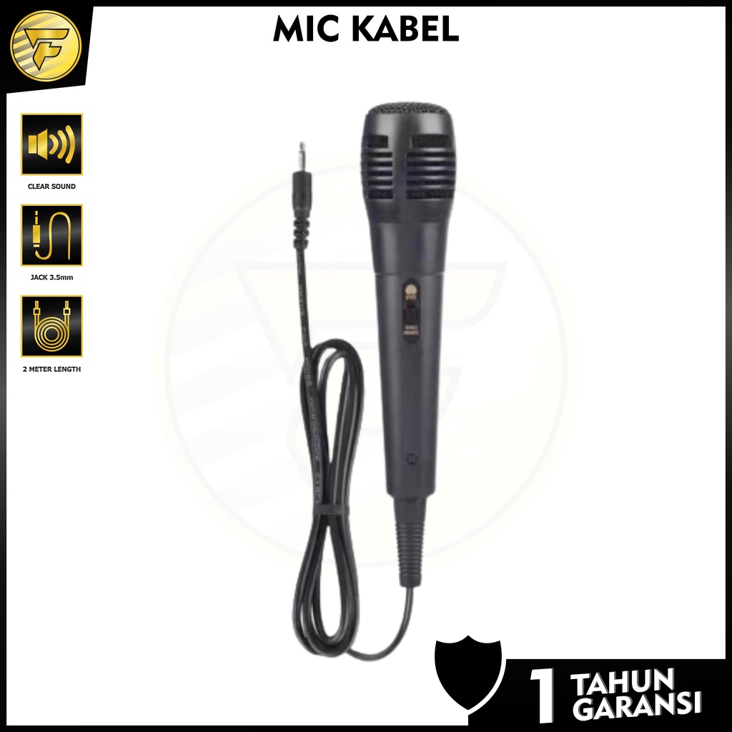 Microphone Karaoke Speaker Kabel Mic Jack Kecil 3.5mm panjang -+2meter