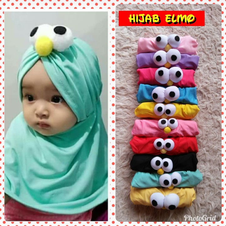 jilbab anak KARAKTER ELMO kerudung anak perempuan hijab anak terbaru jilbab bayi