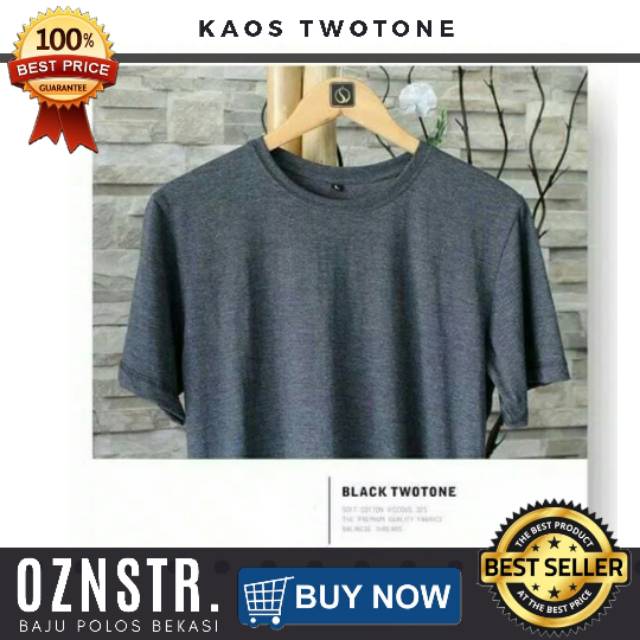 Kaos polos twotone HITAM Polosan Misty Kaos Distro Murah