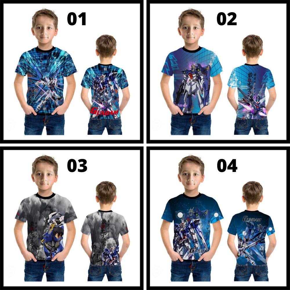 2S5 - Baju Kaos Tshirt Star Build Strike Gundam Terbaru Anak Fullprint Custom