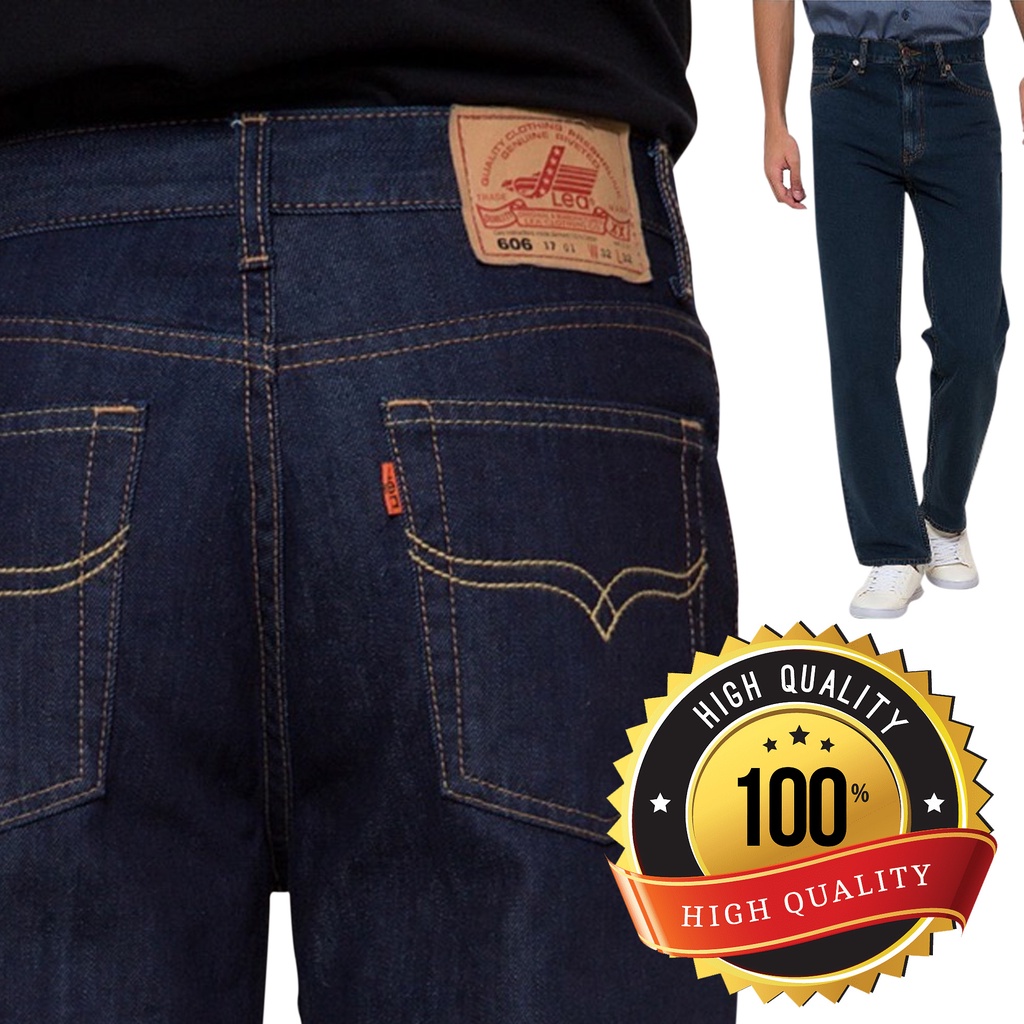 Celana Jeans Lea standart reguler fit Hitam garment, Biru muda, Biru classic 28 s/d 38 CELANA JEANS ( BONUS DOMPET )