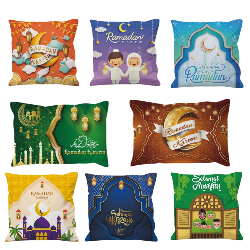 Bantal Sofa 2 sisi motif versi Ramadan UK 40x40 dan 32x49