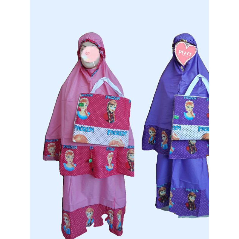 mukena anak  frozen free tas bisa jadi sajadah.