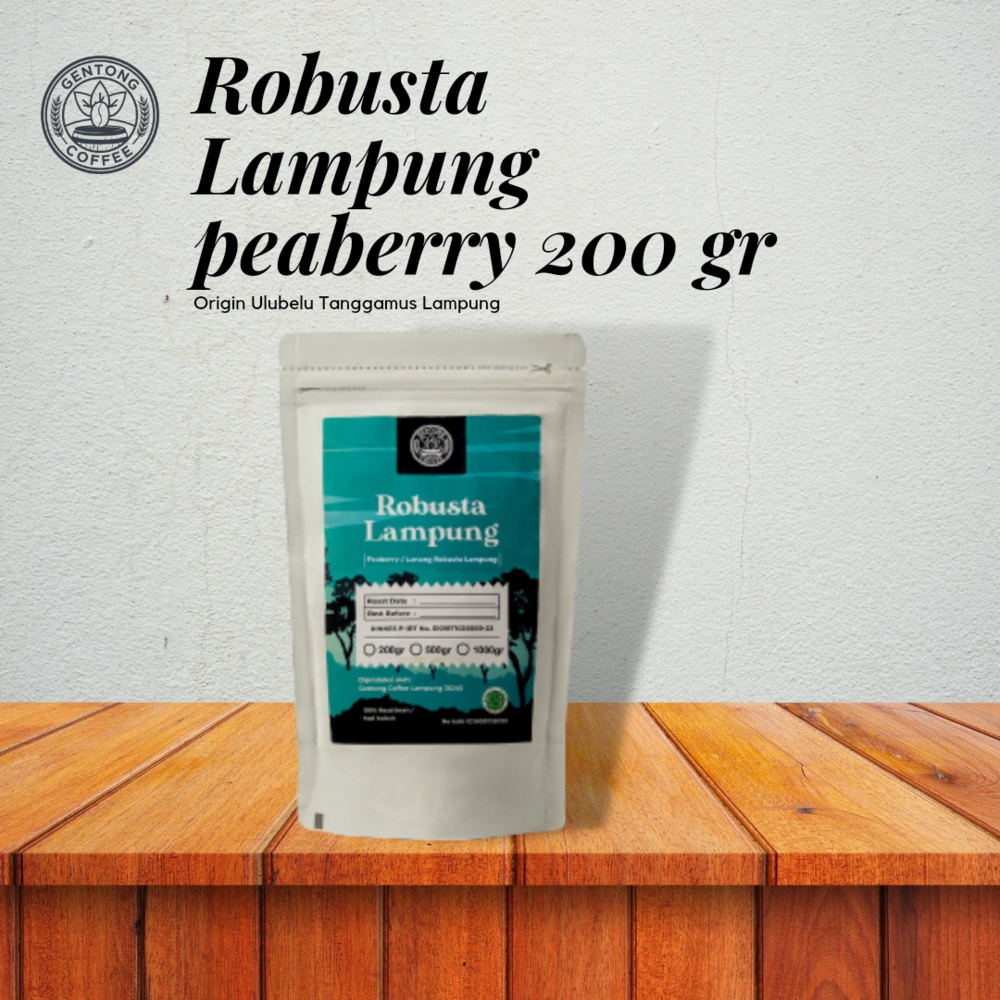 

Kopi STRONG RoastedBeans Bubuk Robusta Lampung Peaberry Lanang Gentong Coffee 200Gr