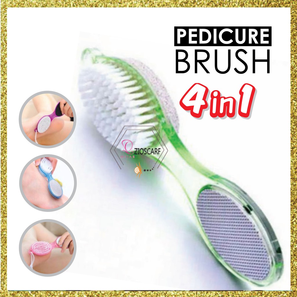 Pedicure Brush 4 in 1/ Sikat Kaki 4 In 1 Batu Apung Praktis Pedicure warna random mx1027 zio