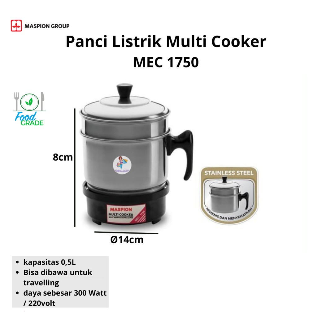 Panci Listrik Serbaguna Multi Cooker MEC 1750 Maspion