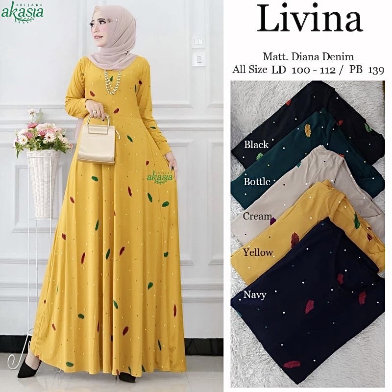 Rukmini Maxy - Gamis Lemon Skin Premium Busui - Rukmini Jumbo Maxy / 035 - 5103 / 033-5566