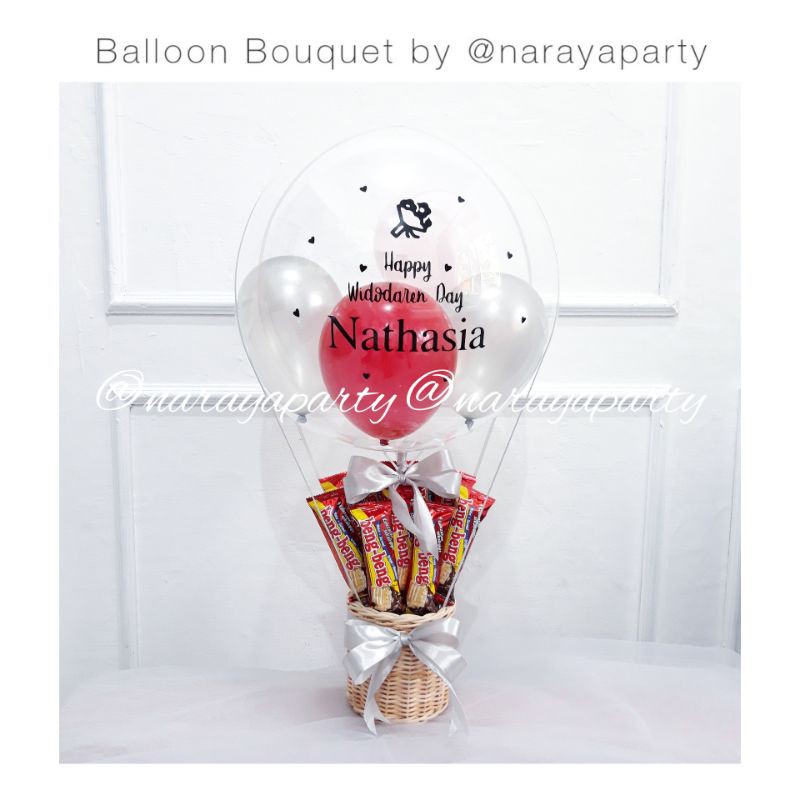 NARAYA PARTY Balon Buket Snack | Buket Balon Ulang Tahun | Buket balon Wisuda | Buket Sidang