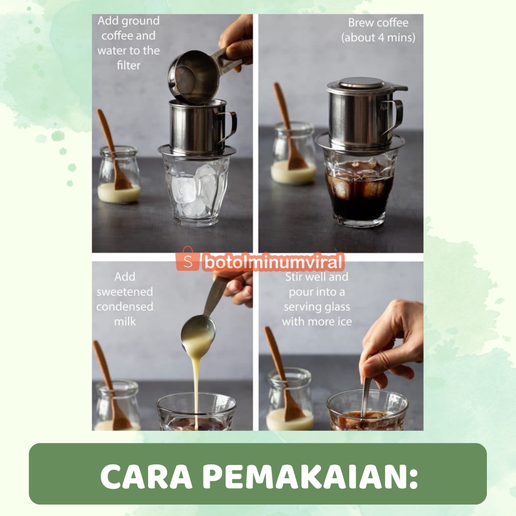 Saringan Kopi Vietnam Coffee Drip Stainless Steel Holder Portable Ori