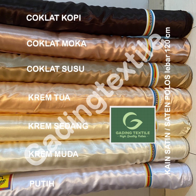 ( per setengah meter ) kain SATIN POLOS TEBAL SATEN ENGLAND CLARISA cap KUDA ZEBRA lebar 120 cm craft dekorasi schruncie hampers parsel