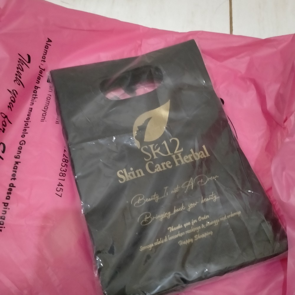 Plastik Ukuran 15x22 Model Plong Ber Sablon Emas/gold Custom Olshop Murah Dan Berkualitas