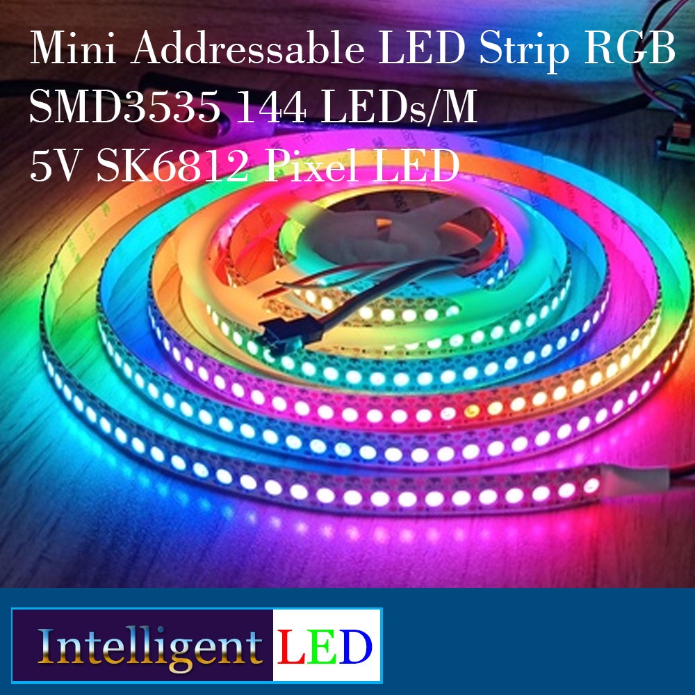 Mini Addressable LED Strip RGB SMD3535 144 LEDs/M 5V Pixel LED 50 CM