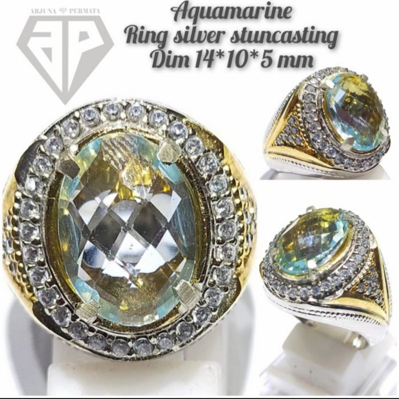CINCIN BATU PERMATA AQUAMARINE BERILE ASLI NATURAL 01