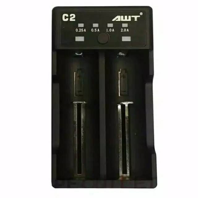 Charger bateri 18650 Awt c2 charger 2 slot Awt C2 / Carger C2