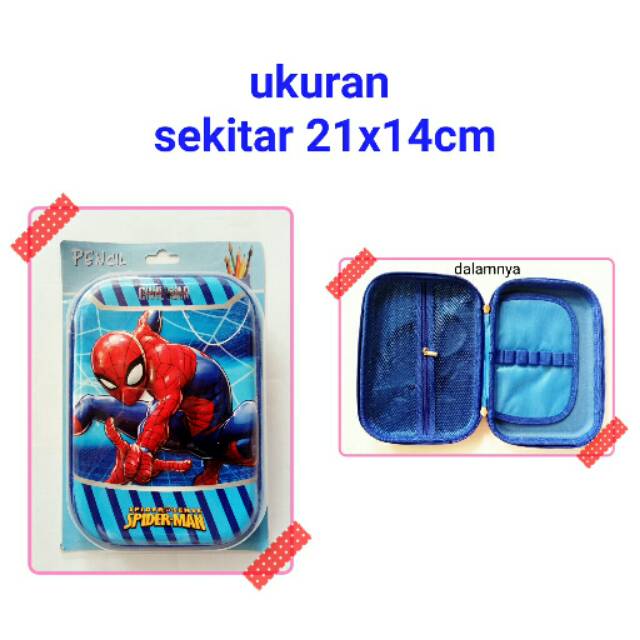

tempat pensil kemasan lux gambar timbul dan tebal karakter spiderman
