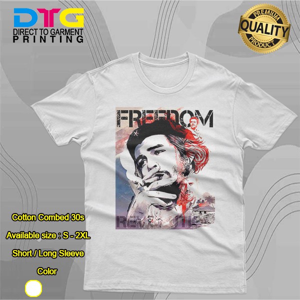 Kaos DTG Che Guevara Cotton Combed 30s Kuba Revolution Fidel Castro ernesto argentina t-shirt custom